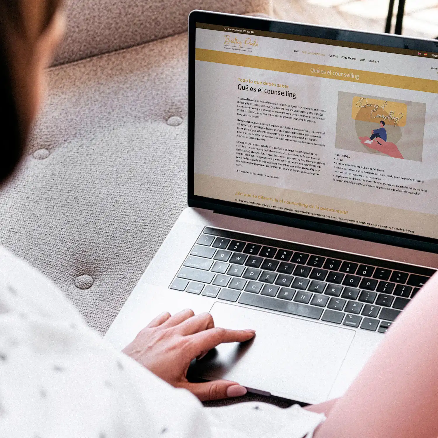 Diseño y desarrollo de sitio web para Beatriz Puche Psicoterapeuta