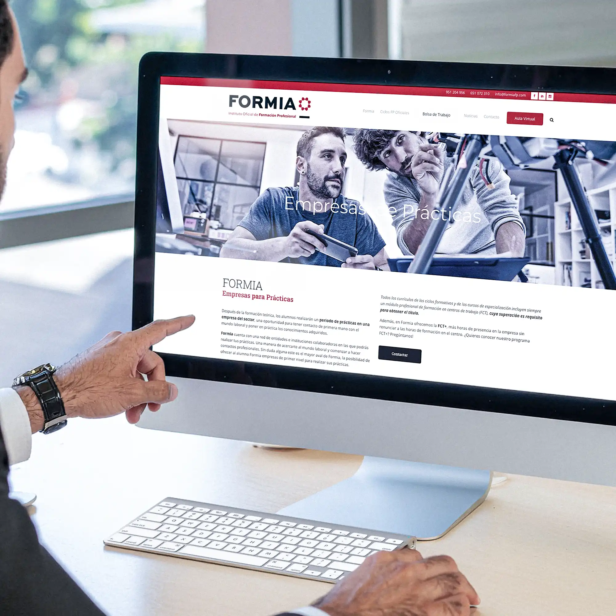 Diseño y desarrollo de sitio web para Formia FP